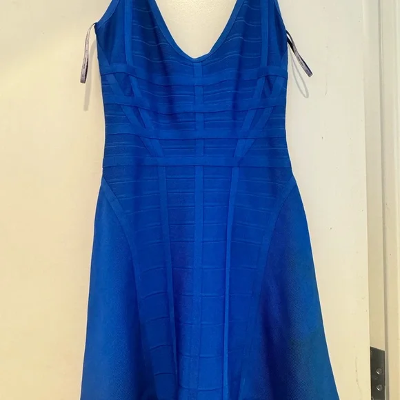 Herve Leger Vibrant Blue Midi Dress - Picture 2 of 4